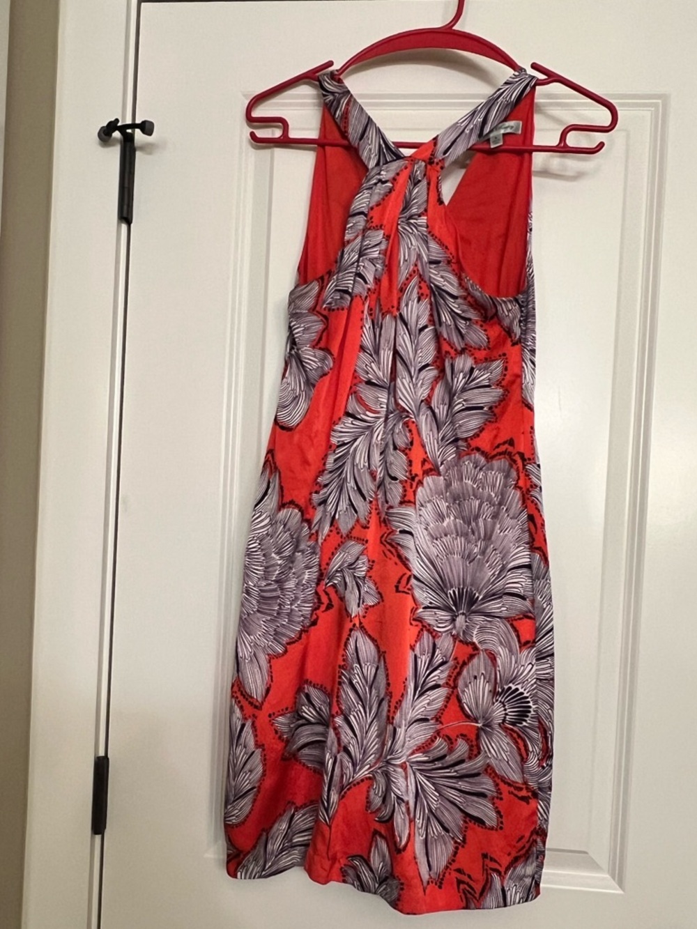 Anthropologie Beth Bowley Orange Floral Halter Dress Size 6